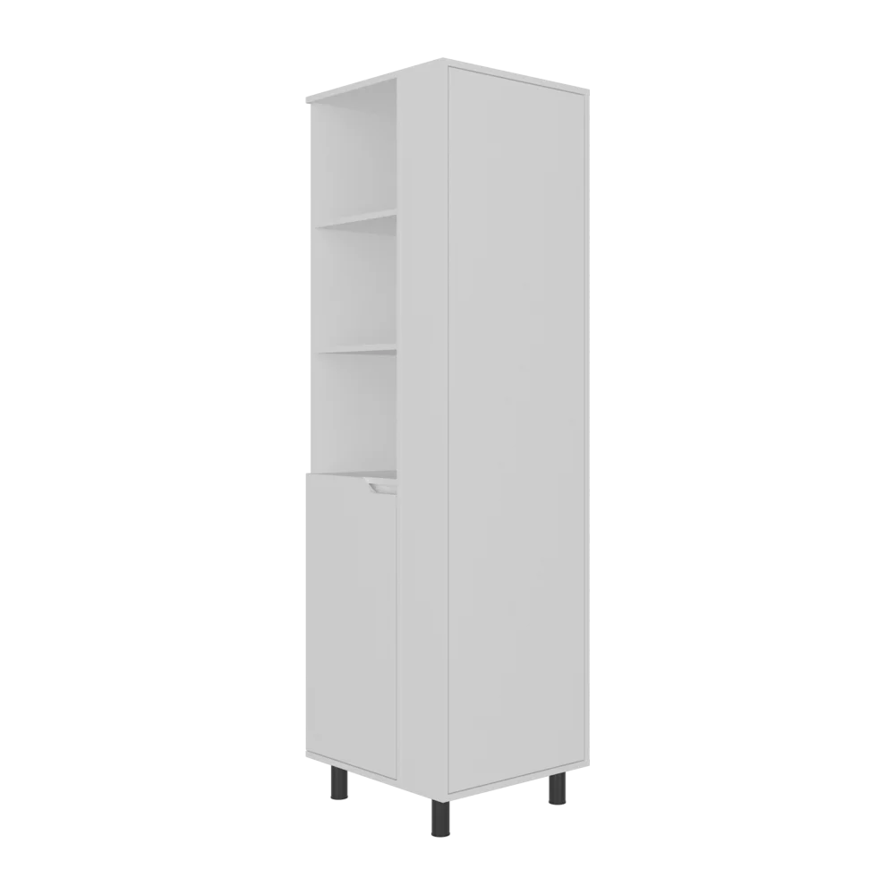 White cleaning supplies cabinet with shelves and high doors bathroom shelf
White cleaning supplies cabinet with shelves and high doors bathroom shelf