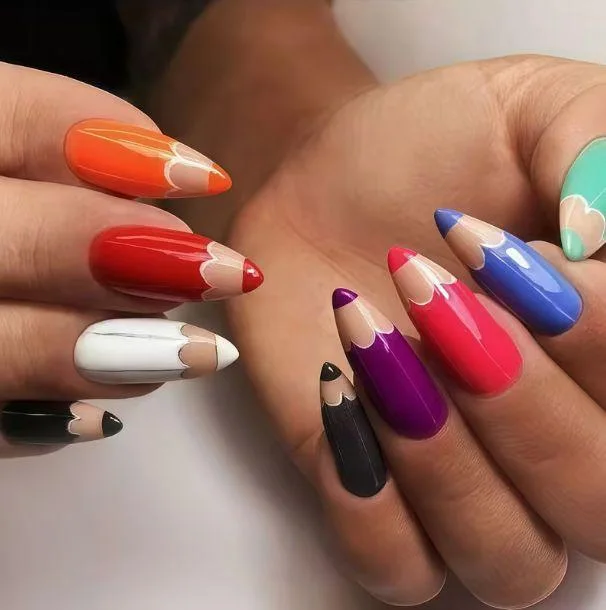 24Pcs False Nails Simple Cartoon-Style Colored Pencil Design Long Almond-Shaped Press-On Nails—Perfect As A Gift for Girls
24Pcs False Nails Simple Cartoon-Style Colored Pencil Design Long Almond-Shaped Press-On Nails—Perfect As A Gift for Girls