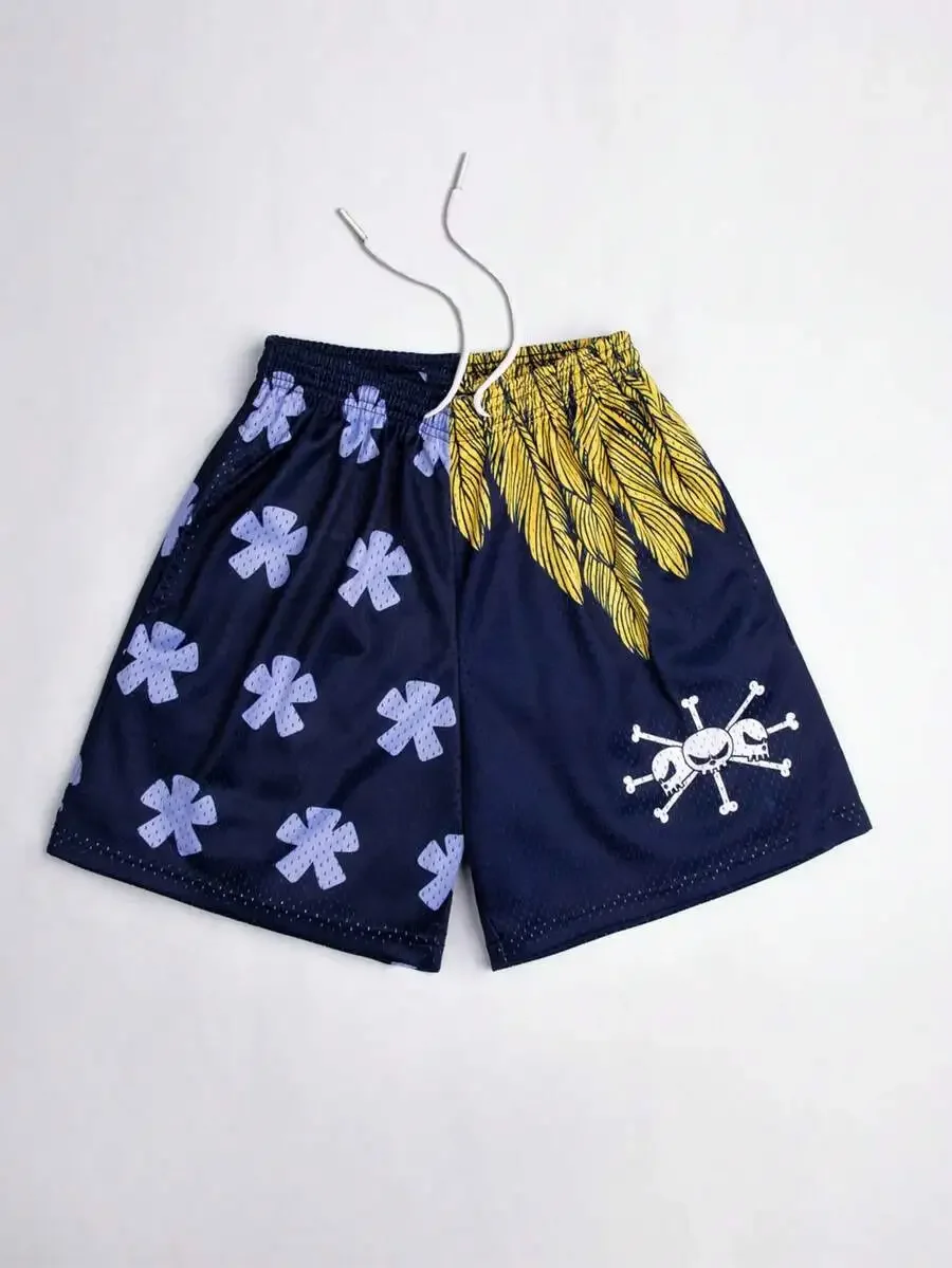 Mens Printed Casual Shorts With Feather And Skull Pattern
Mens Printed Casual Shorts With Feather And Skull Pattern