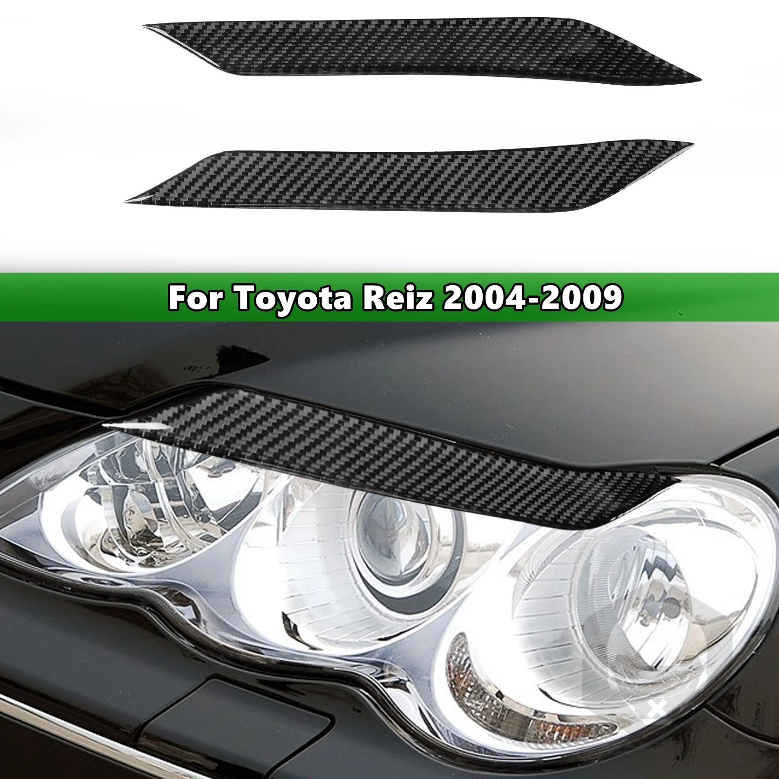 2 Pcs Carbon Fiber Car Headlights Eyebrow Eyelids Trim Cover for Toyota Reiz 2004-2009 Car Stickers Eyelids Trim Cover
2 Pcs Carbon Fiber Car Headlights Eyebrow Eyelids Trim Cover for Toyota Reiz 2004-2009 Car Stickers Eyelids Trim Cover