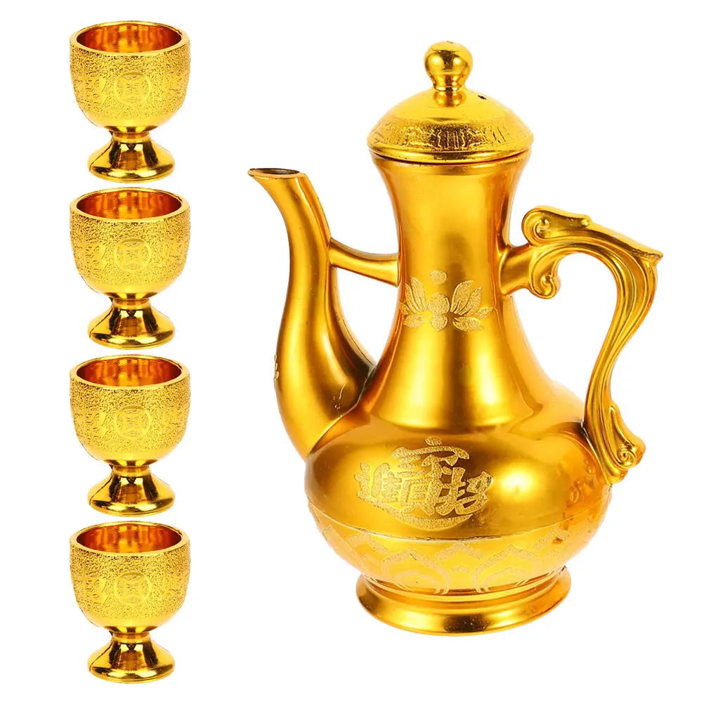 1 set 1 Set Golden Lotus Teapot Set Thickened Cups Pot Gold Dragon Phoenix Offering Supplies Home Accessories
1 set 1 Set Golden Lotus Teapot Set Thickened Cups Pot Gold Dragon Phoenix Offering Supplies Home Accessories