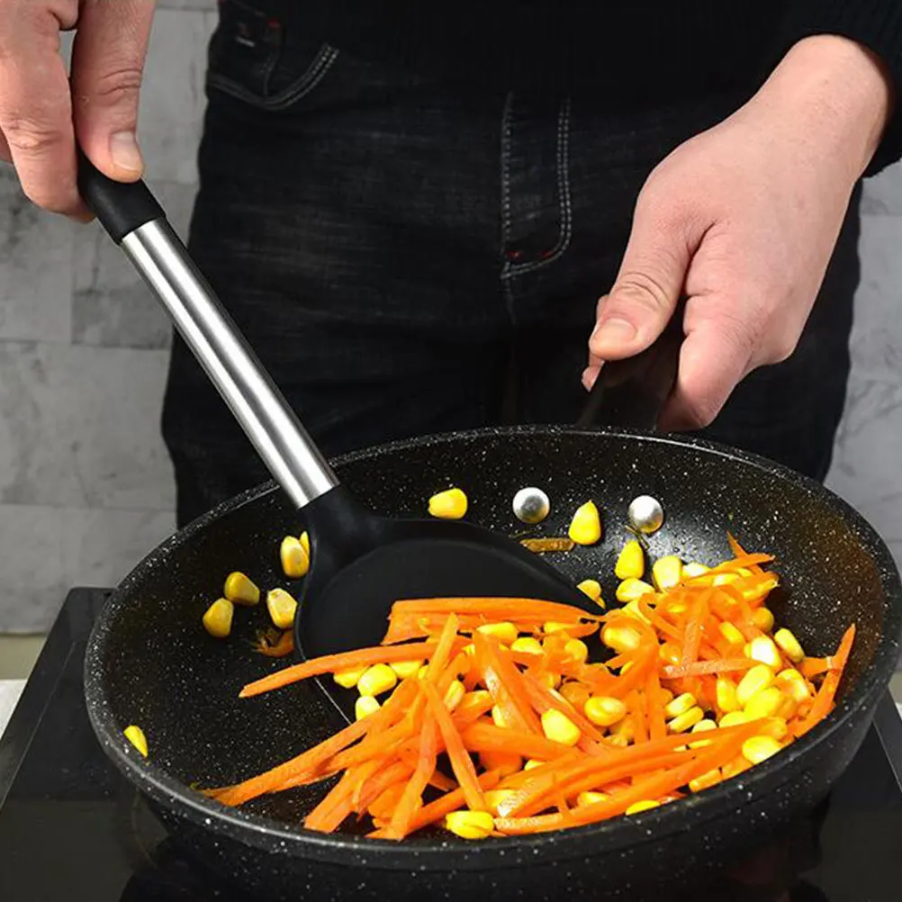 5Pcs Silicone Cooking Tools Set Practical Kitchen Utensils Nonstick Supplies for Home Restaurant Black Silicone Cookware
5Pcs Silicone Cooking Tools Set Practical Kitchen Utensils Nonstick Supplies for Home Restaurant Black Silicone Cookware