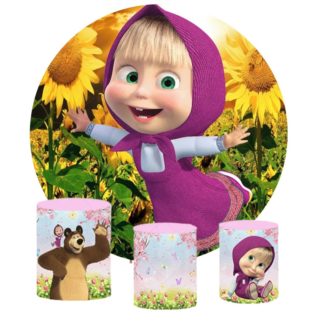 Masha And The Bear Round Backdrop Photo Background For Photography Cylinder Covers Baby Shower Birthday Party Kids Props Poster
Masha And The Bear Round Backdrop Photo Background For Photography Cylinder Covers Baby Shower Birthday Party Kids Props Poster
