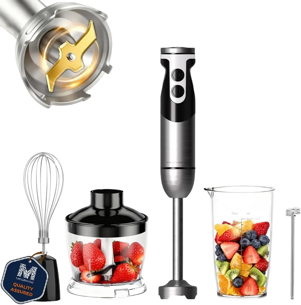Blender Handheld 12-Speed Stainless Steel Electric Hand Blender, 5 in 1 Immersion Handheld Blender,Titanium Blades Hand
Blender Handheld 12-Speed Stainless Steel Electric Hand Blender, 5 in 1 Immersion Handheld Blender,Titanium Blades Hand