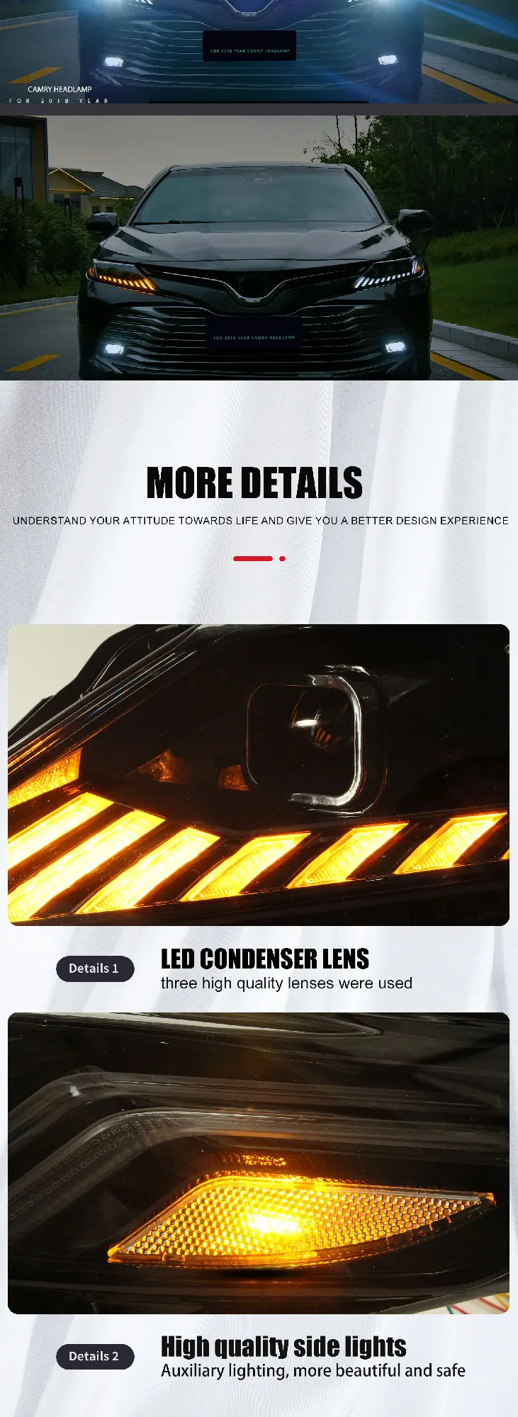 Auto LED Headlights for Camry 2018-2022 Models - Front and Rear Lighting System
Auto LED Headlights for Camry 2018-2022 Models - Front and Rear Lighting System