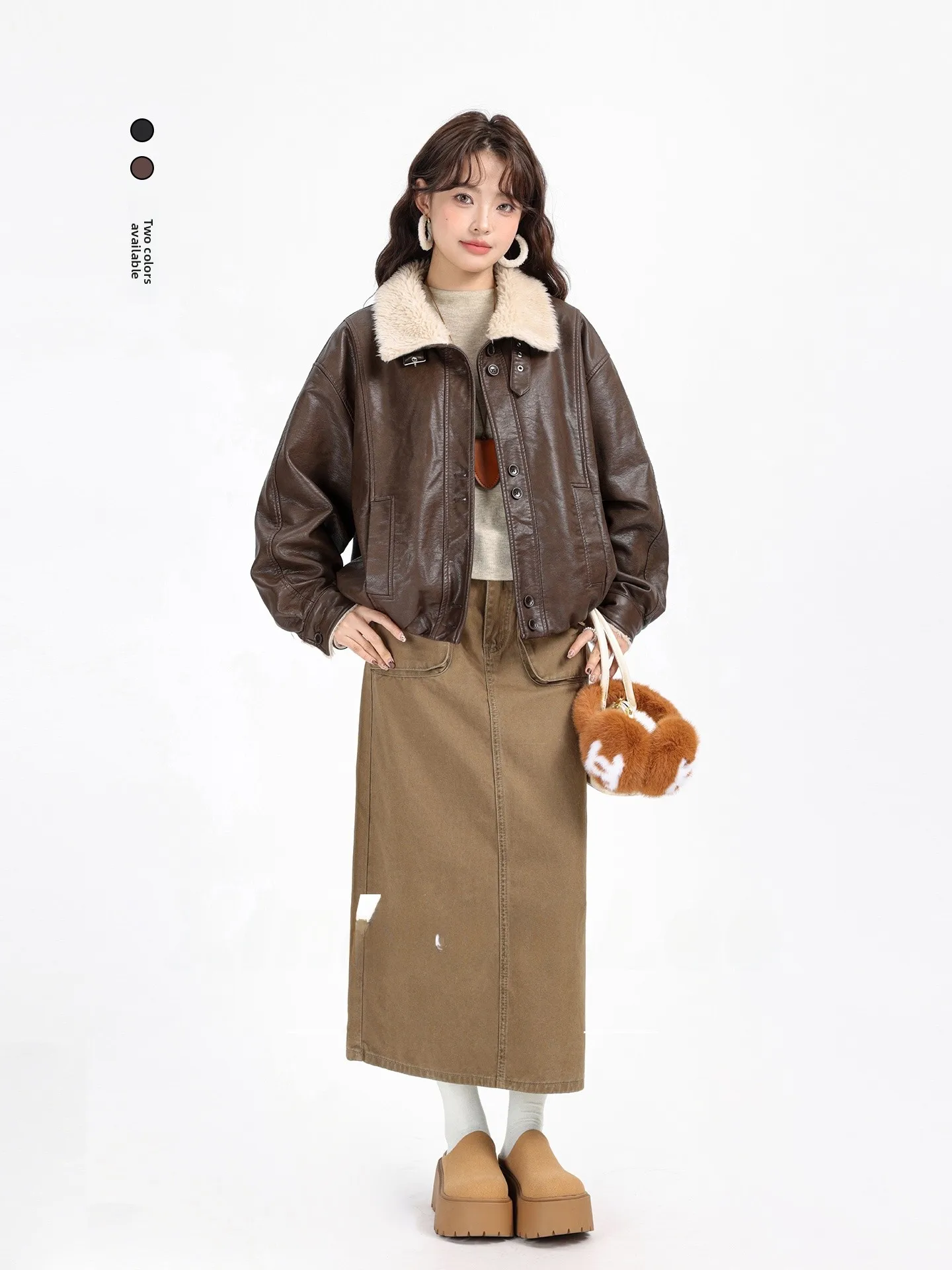 Warmth ort Faion Motorcycle Sle Fce Lined Leather Jaet Stand Collar Zipper Closure Long Sve Women's Coat
Warmth ort Faion Motorcycle Sle Fce Lined Leather Jaet Stand Collar Zipper Closure Long Sve Women's Coat