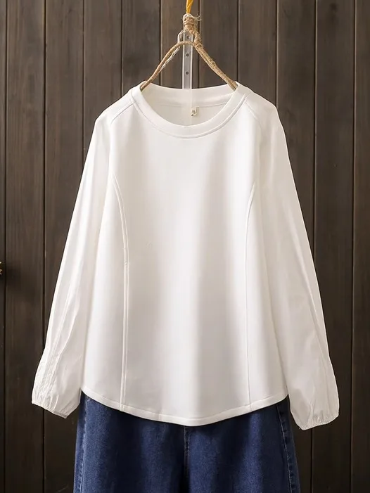 Spring Autumn plus Size 200 Pounds Fat MM Simple Match Slim Lantern Sleeve Women's Loose Casual Top Base Shirt Korean Style C...
Spring Autumn plus Size 200 Pounds Fat MM Simple Match Slim Lantern Sleeve Women's Loose Casual Top Base Shirt Korean Style C...
