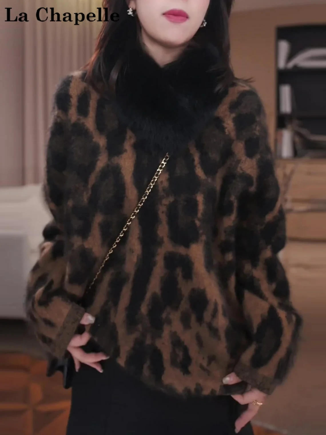 La Chapelle Women's Loose Fitting Leopard Print Knitwear Long Sve round Ne Outerwear Spring Autumn Winter Comfortable
La Chapelle Women's Loose Fitting Leopard Print Knitwear Long Sve round Ne Outerwear Spring Autumn Winter Comfortable