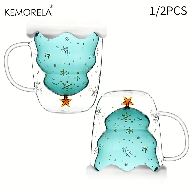 1/2PCS Double-Wall Christmas Glass Mug -12oz Heat-Resistant Tumbler for Hot Coffee & Iced Americano, Dishwasher Safe Kitchen Use
1/2PCS Double-Wall Christmas Glass Mug -12oz Heat-Resistant Tumbler for Hot Coffee & Iced Americano, Dishwasher Safe Kitchen Use