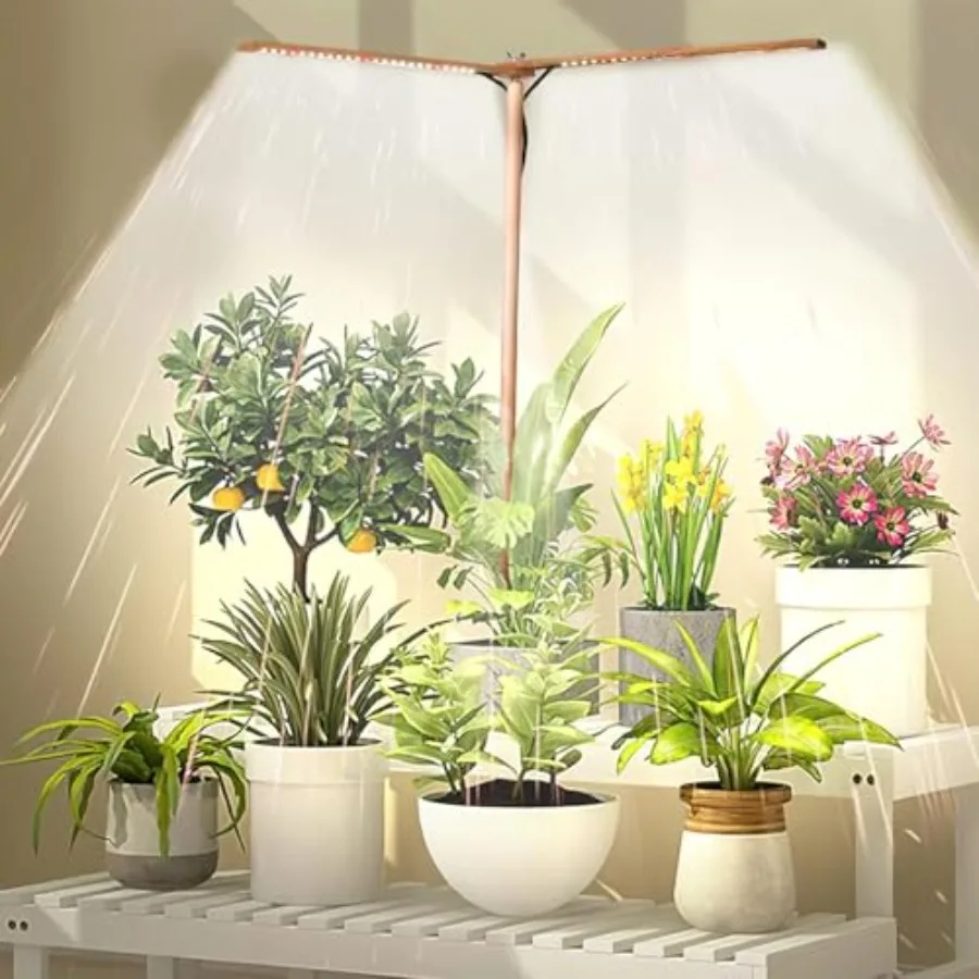 Wooden Grow Lights for Indoor Plants Full Spectrum, Slim Indoor Plant Growing Light with 6000K White Red LEDs 2-Head Without Ti
Wooden Grow Lights for Indoor Plants Full Spectrum, Slim Indoor Plant Growing Light with 6000K White Red LEDs 2-Head Without Ti