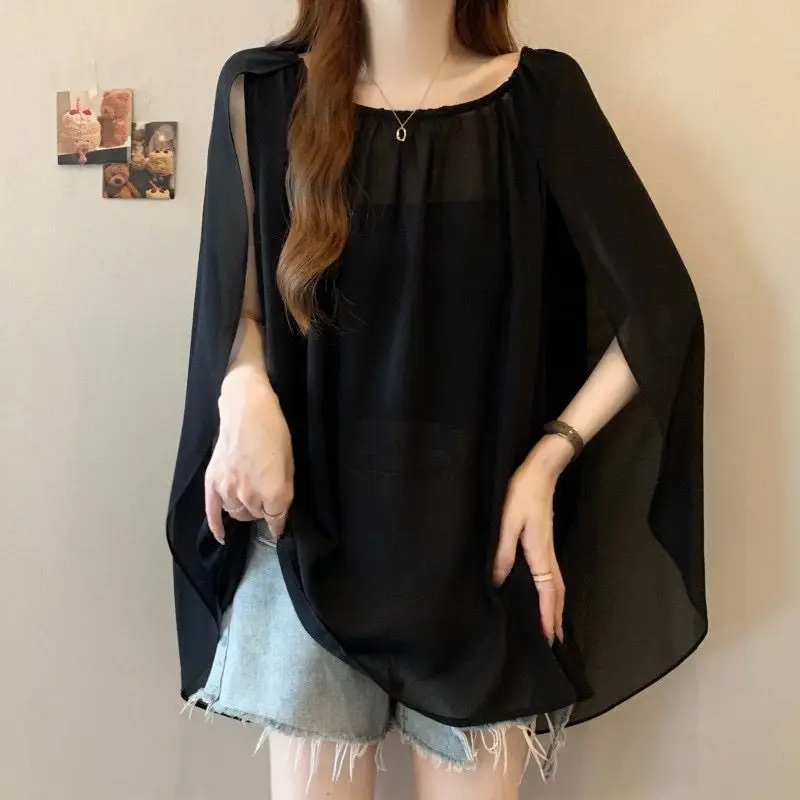 Fake Two Pieces Chiffon Loose Lazy Style Blouse Summer Solid Simplicity Street Casual Shirt Tops Fashion Korean Women Clothing
Fake Two Pieces Chiffon Loose Lazy Style Blouse Summer Solid Simplicity Street Casual Shirt Tops Fashion Korean Women Clothing