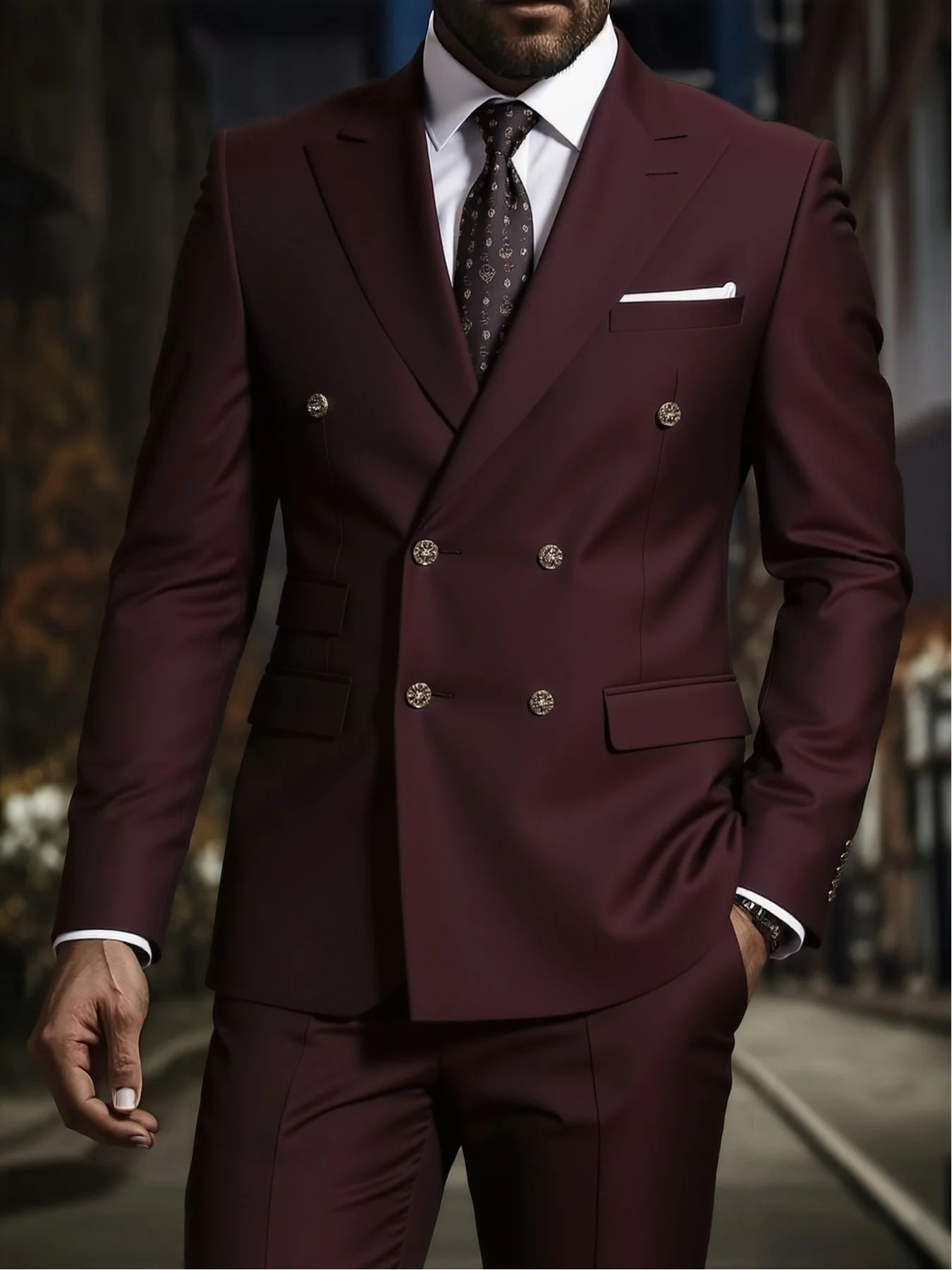 Men's Premium Solid Suit Set Double Breasted Peak Lapel Jacket Pants Elegant Office Party Wedding
Men's Premium Solid Suit Set Double Breasted Peak Lapel Jacket Pants Elegant Office Party Wedding