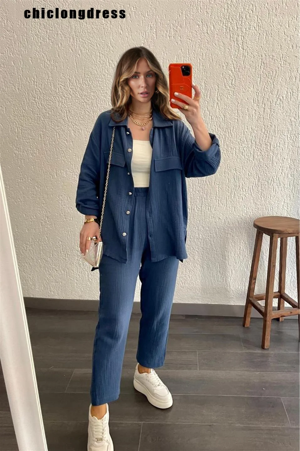 Summer Fashion Shirt Two Piece Set Women Casual Solid Button Long Sleeved Shirt Wide Leg Pants Two Piece Set Women
Summer Fashion Shirt Two Piece Set Women Casual Solid Button Long Sleeved Shirt Wide Leg Pants Two Piece Set Women