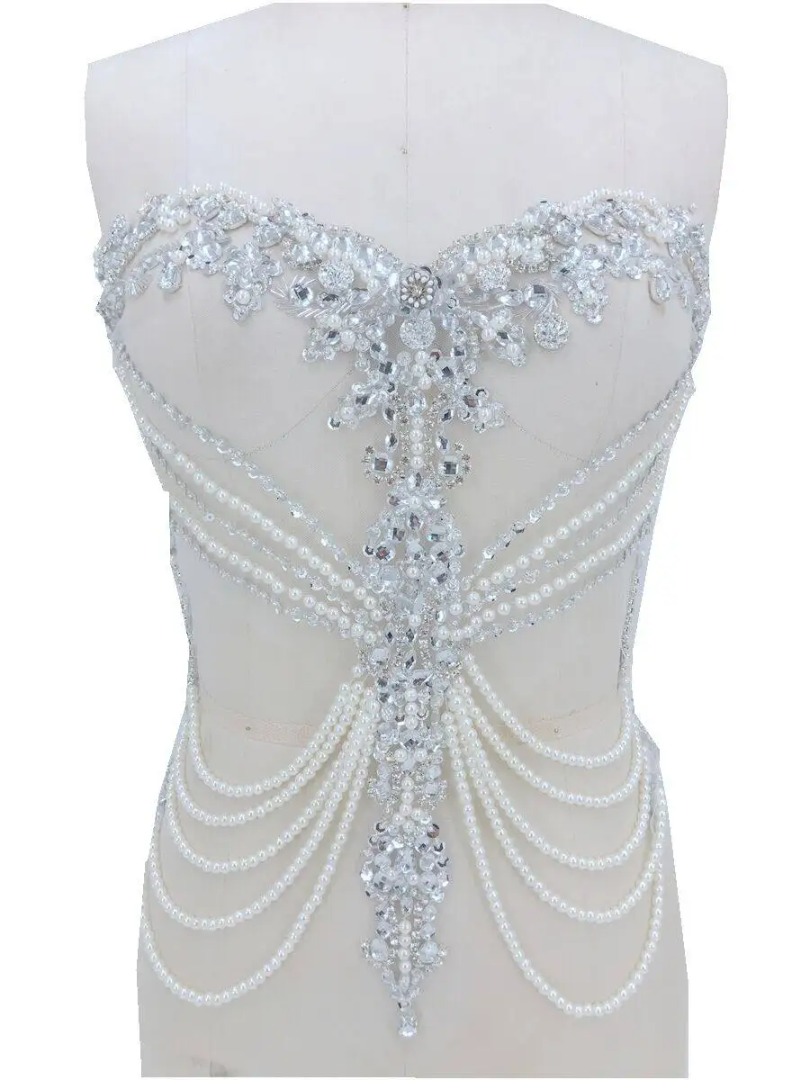 Dancewear Performance Evening Dress Decoration White Beaded Sequin Appliqued Pearls Rhinestones DIY Costume Embellishments
Dancewear Performance Evening Dress Decoration White Beaded Sequin Appliqued Pearls Rhinestones DIY Costume Embellishments