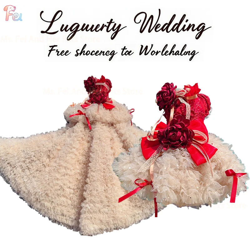 Luxury Pure White Lace Princess Dress Long Tail for Small to Medium Dogs Handmade Pet Fashion Photography Skirt for Puppies
Luxury Pure White Lace Princess Dress Long Tail for Small to Medium Dogs Handmade Pet Fashion Photography Skirt for Puppies