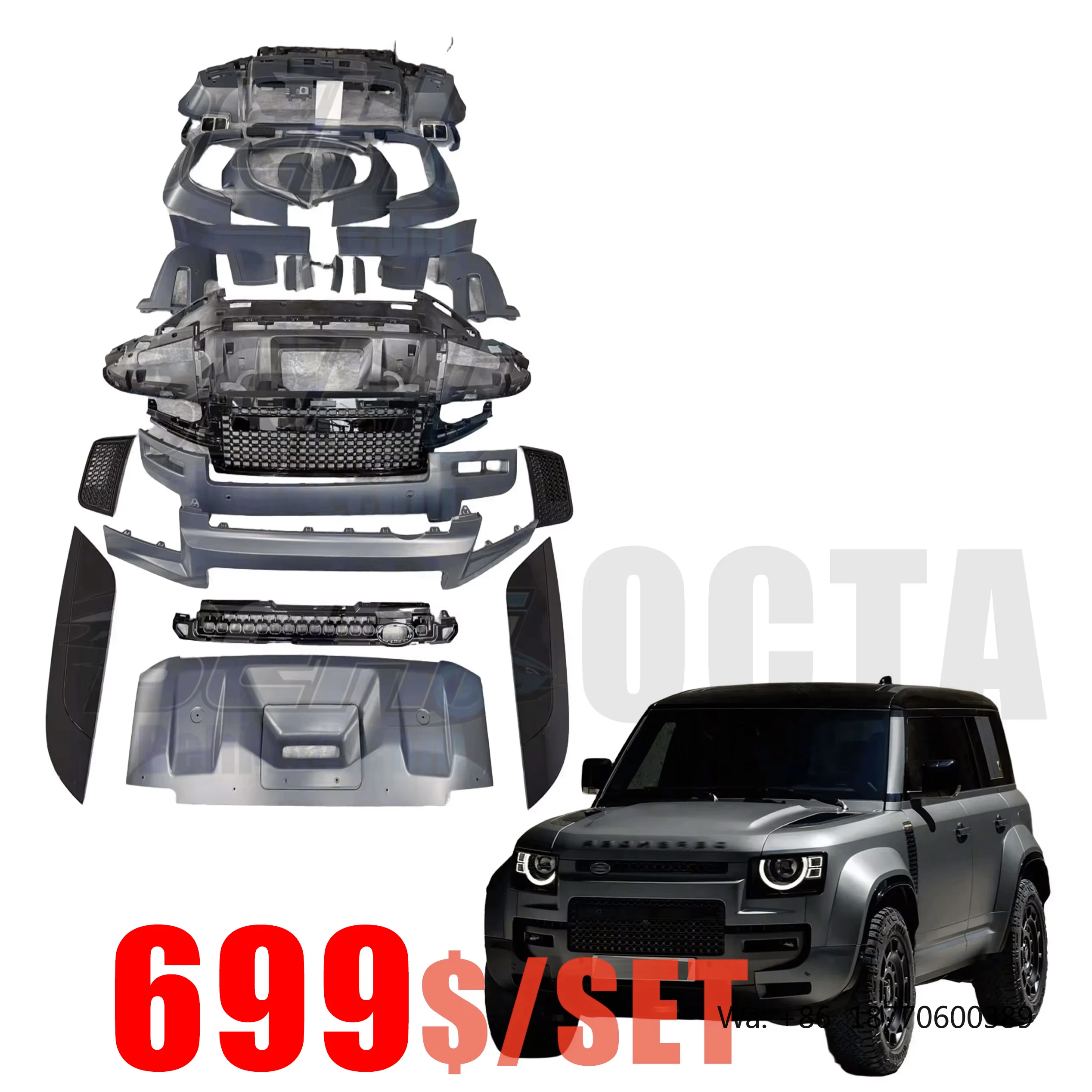 Suitable for Land Rover Defender Octa Style Body Kit Plastic Aerokit Lip Spoiler Bonnet Hood Wheel Arch Bumper BodyKit Accessory
Suitable for Land Rover Defender Octa Style Body Kit Plastic Aerokit Lip Spoiler Bonnet Hood Wheel Arch Bumper BodyKit Accessory