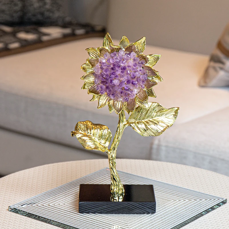 Home Decor Creative Crystal Sunflower Ornament Light Luxury Living Room Wine Cabinet Office Desk Decoration Metal Figurine Gift
Home Decor Creative Crystal Sunflower Ornament Light Luxury Living Room Wine Cabinet Office Desk Decoration Metal Figurine Gift