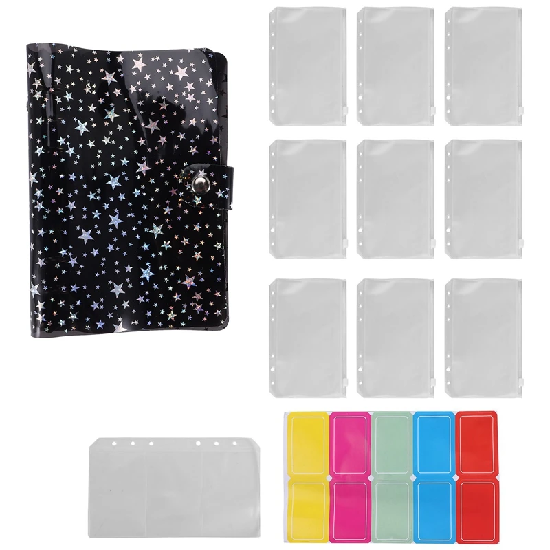 11Pcs A6 Budget Binder PVC 6 Ring Refillable Binder Cover With 9 Binder Pockets/1 Binder Card / 1 Label
11Pcs A6 Budget Binder PVC 6 Ring Refillable Binder Cover With 9 Binder Pockets/1 Binder Card / 1 Label