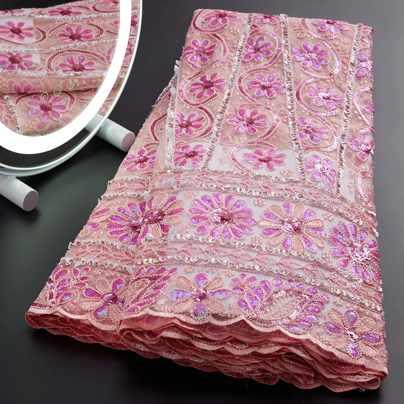 Latest 2022 High Quality African Nigerian Tulle Lace Fabric With Sequins Embroidery Sewing Sequins Flower Dresses 5yards A2992
Latest 2022 High Quality African Nigerian Tulle Lace Fabric With Sequins Embroidery Sewing Sequins Flower Dresses 5yards A2992