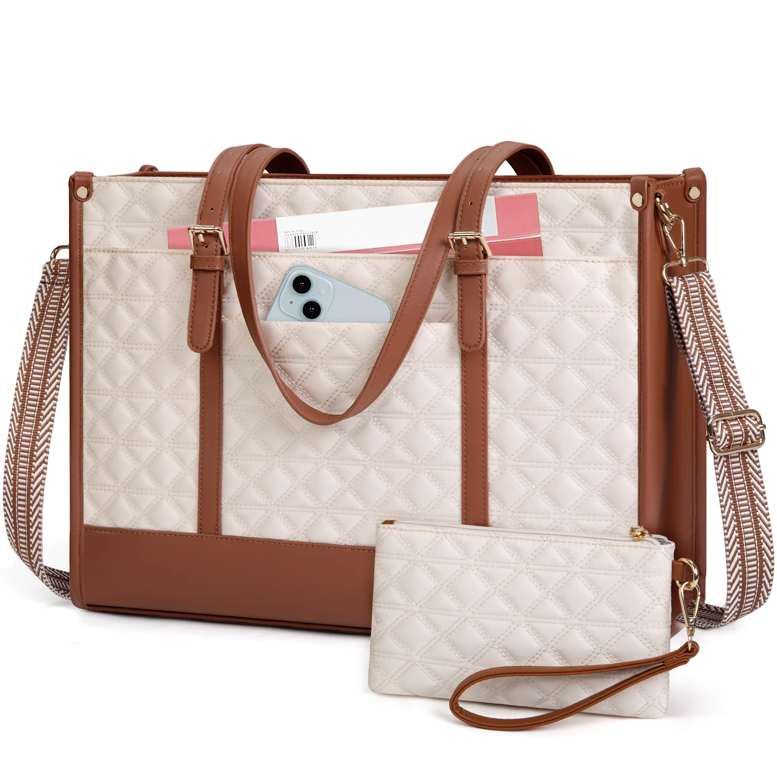 fashionable, versatile and high-end European computer bag, 15.6-inch women's briefcase, business travel bag 2-piece set
fashionable, versatile and high-end European computer bag, 15.6-inch women's briefcase, business travel bag 2-piece set