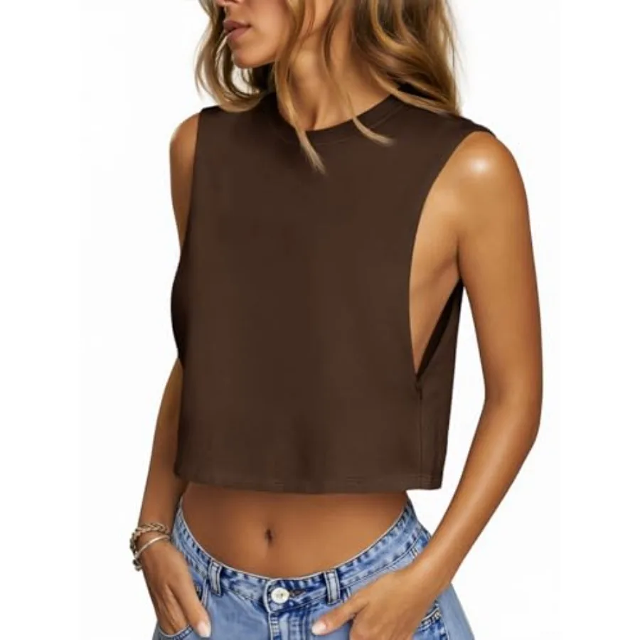 Fisoew Womens Workout Cropped Tank Tops Boxy Loose Fit Casual Sleeveless Shirts Athletic Crew Neck Summer Basic Tees
Fisoew Womens Workout Cropped Tank Tops Boxy Loose Fit Casual Sleeveless Shirts Athletic Crew Neck Summer Basic Tees