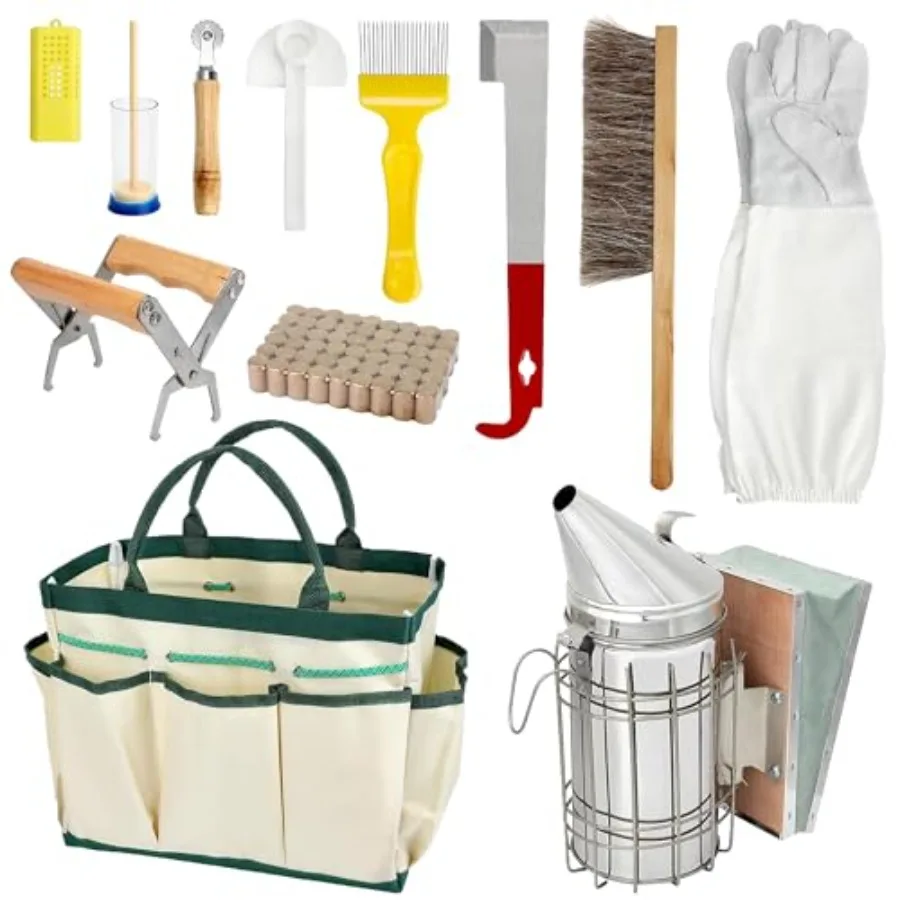 12 PCS Bee Keeping Starter Kit Beekeeping Supplies, Honey Bee Hive Tools Bee Smoker Kit, Bee Keeping Supplies-All Beekeeping To
12 PCS Bee Keeping Starter Kit Beekeeping Supplies, Honey Bee Hive Tools Bee Smoker Kit, Bee Keeping Supplies-All Beekeeping To