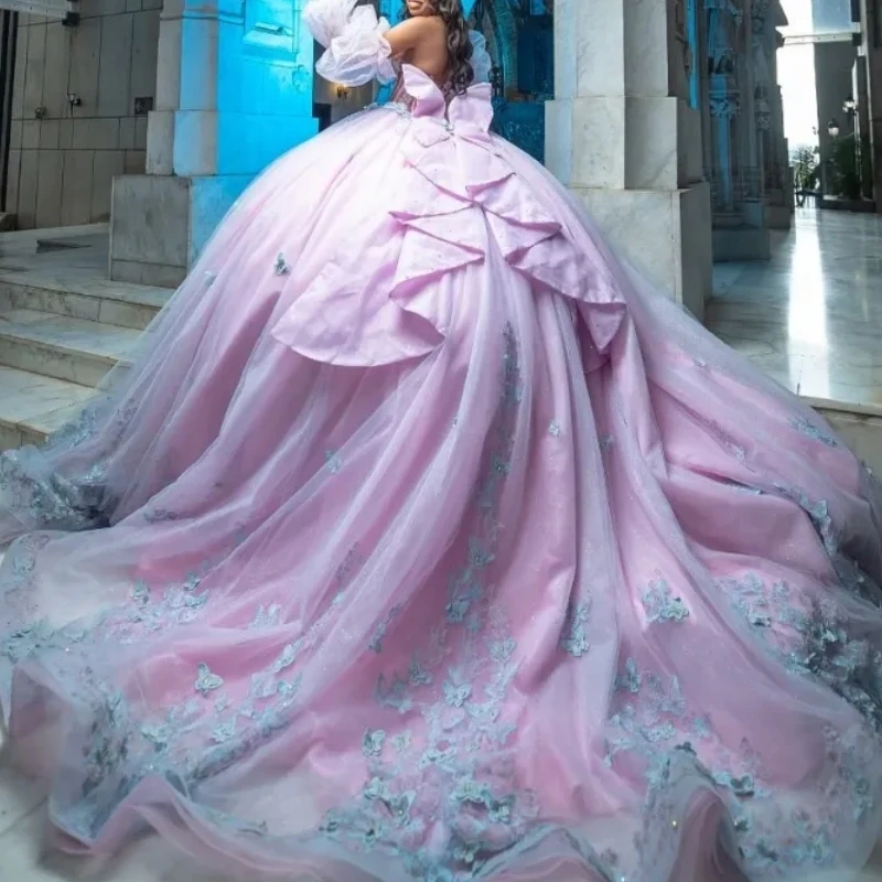 Customized Light Pink Sweetheart Lace Applique Corset Bow Ball Gown Prom Occasion Party Dress 15 Vestido De xv Quinceanera 2025
Customized Light Pink Sweetheart Lace Applique Corset Bow Ball Gown Prom Occasion Party Dress 15 Vestido De xv Quinceanera 2025