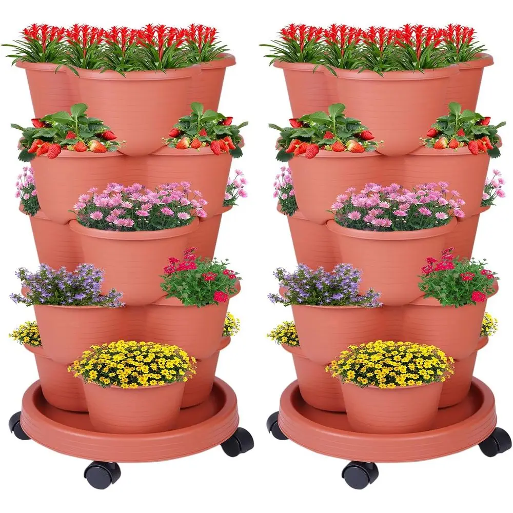 5-Tier Vertical Garden Tower for Growing Strawberries, Flowers, Vegetables, and Herbs - 2-Pack
5-Tier Vertical Garden Tower for Growing Strawberries, Flowers, Vegetables, and Herbs - 2-Pack