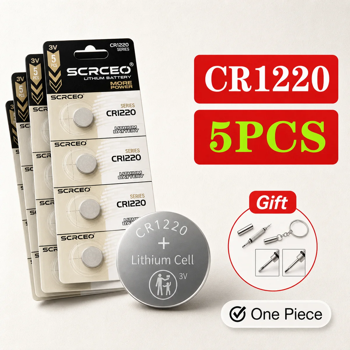 Lithium Coin Cell Battery CR1220 3V Button Battery 2-10PCS Replacement for Watch Toy Calculator Car Remote Control
Lithium Coin Cell Battery CR1220 3V Button Battery 2-10PCS Replacement for Watch Toy Calculator Car Remote Control