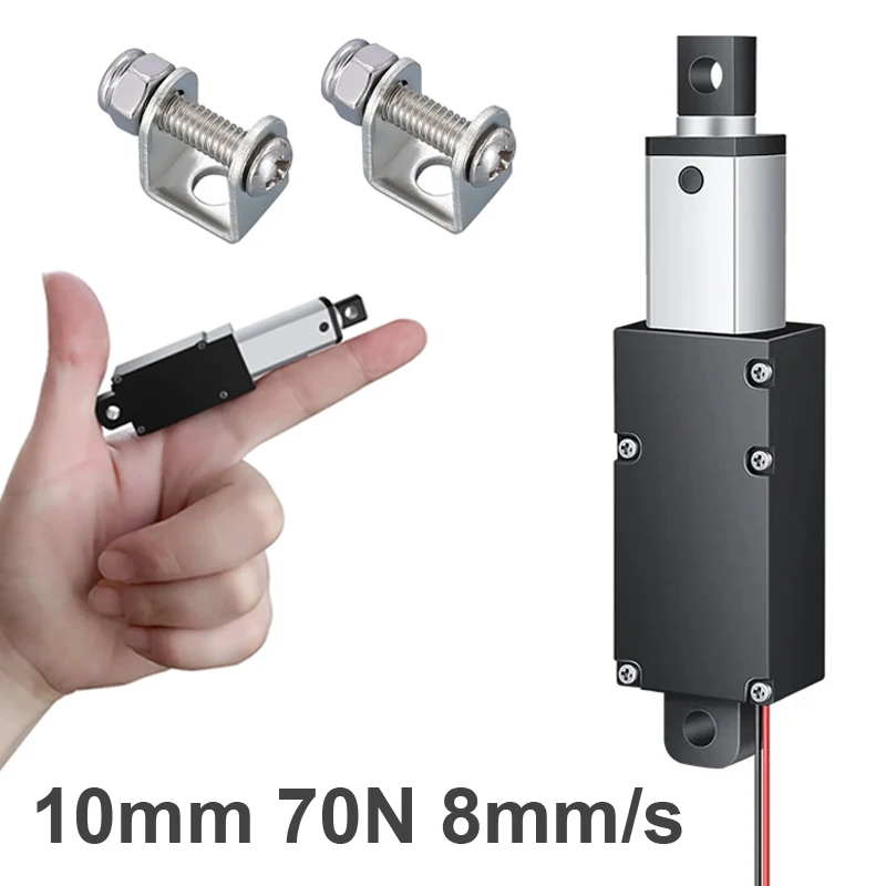 Маленький линейный привод постоянного тока 12 В, ход 10 мм-8 мм/s-12V-70N, электродвигатель для шкафов, открывателей окон, роботов со свободным кронштейном
Маленький линейный привод постоянного тока 12 В, ход 10 мм-8 мм/s-12V-70N, электродвигатель для шкафов, открывателей окон, роботов со свободным кронштейном