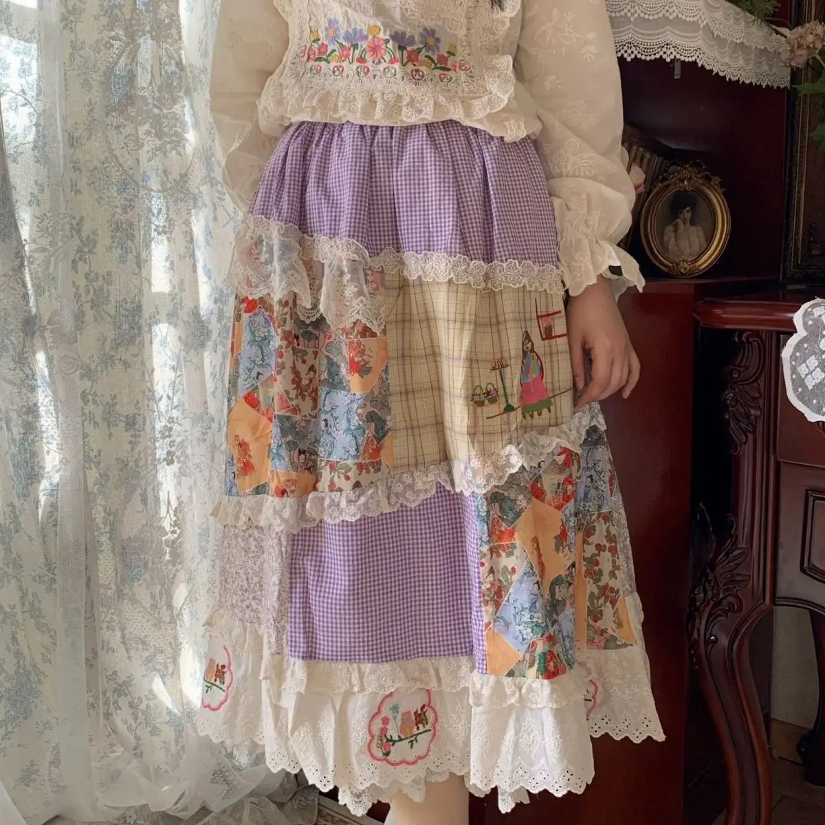 2025 New Japanese Korean Vintage Pleated Skirts Mori Girl Prairie Chic Style Skirt Lace Patchwork A-line Sweet Cute Dresses
2025 New Japanese Korean Vintage Pleated Skirts Mori Girl Prairie Chic Style Skirt Lace Patchwork A-line Sweet Cute Dresses