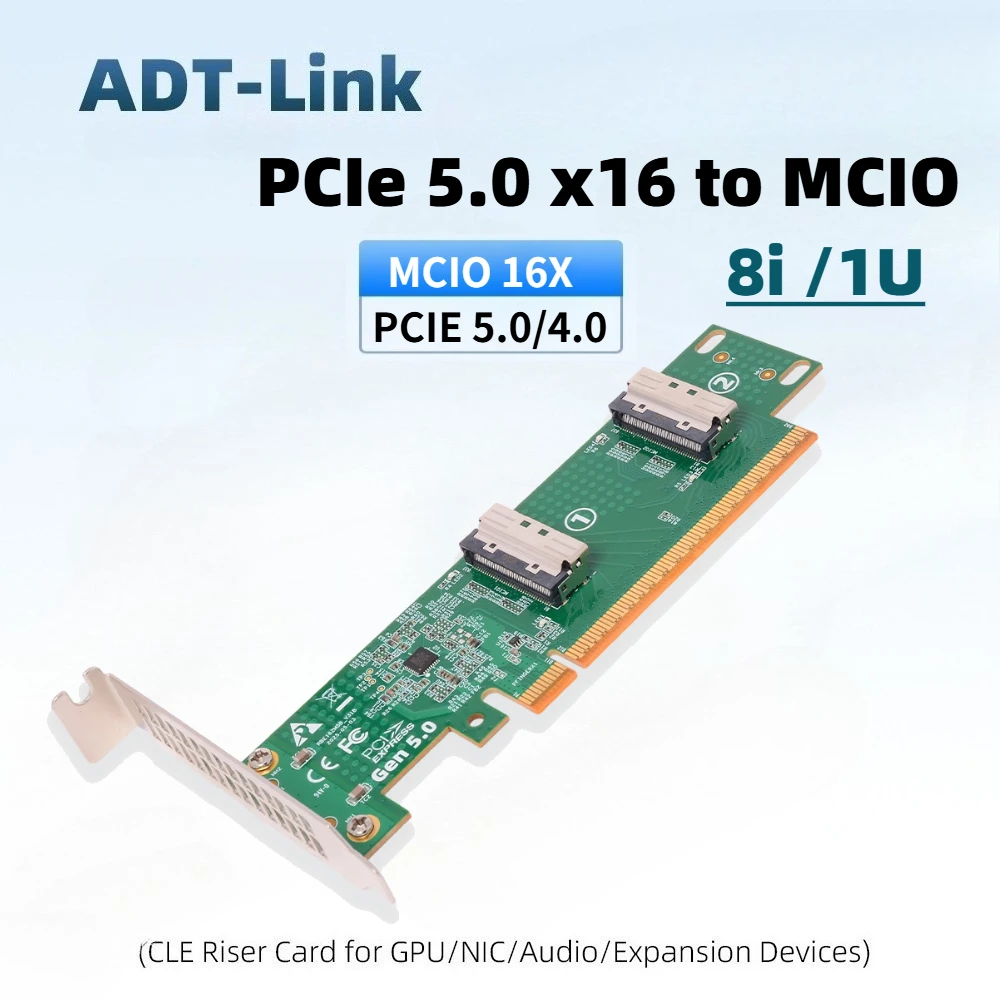 Карта-адаптер PCIe 5.0/4.0 16x для MCIO SlimSAS SFF-8654, внешнее расширение для сервера, подключение одного GPU, X8/X16
Карта-адаптер PCIe 5.0/4.0 16x для MCIO SlimSAS SFF-8654, внешнее расширение для сервера, подключение одного GPU, X8/X16