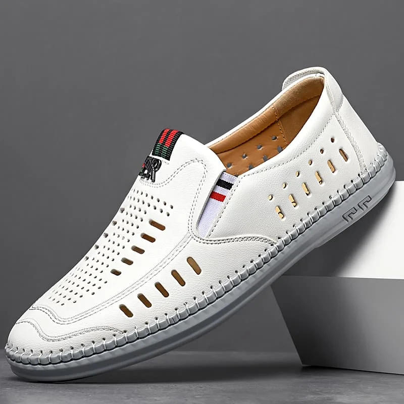 Summer Breathable Mens Genuine Leather Loafers White Slip-On Casual Business Flat Comfortable Driving Moccasins Office
Summer Breathable Mens Genuine Leather Loafers White Slip-On Casual Business Flat Comfortable Driving Moccasins Office