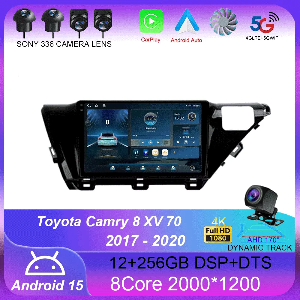 For Toyota Camry 8 XV 70 2017 - 2020 Carplay Auto 4G+WIFI GPS Car Radio Navigation Multimedia Video Player Stereo BT Android 15
For Toyota Camry 8 XV 70 2017 - 2020 Carplay Auto 4G+WIFI GPS Car Radio Navigation Multimedia Video Player Stereo BT Android 15