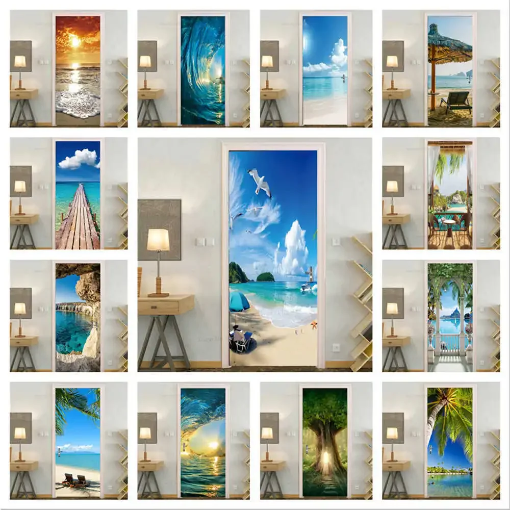 3d Beach Door Decorative stickers Bedroom entrance wallpaper Natural scenery self-adhesive home wall decals
3d Beach Door Decorative stickers Bedroom entrance wallpaper Natural scenery self-adhesive home wall decals