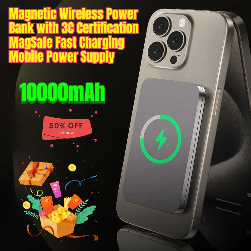10000mAh Magnetic Wireless Power Bank with 3C Certification MagSafe Fast Charging Mobile Power Supply
10000mAh Magnetic Wireless Power Bank with 3C Certification MagSafe Fast Charging Mobile Power Supply
