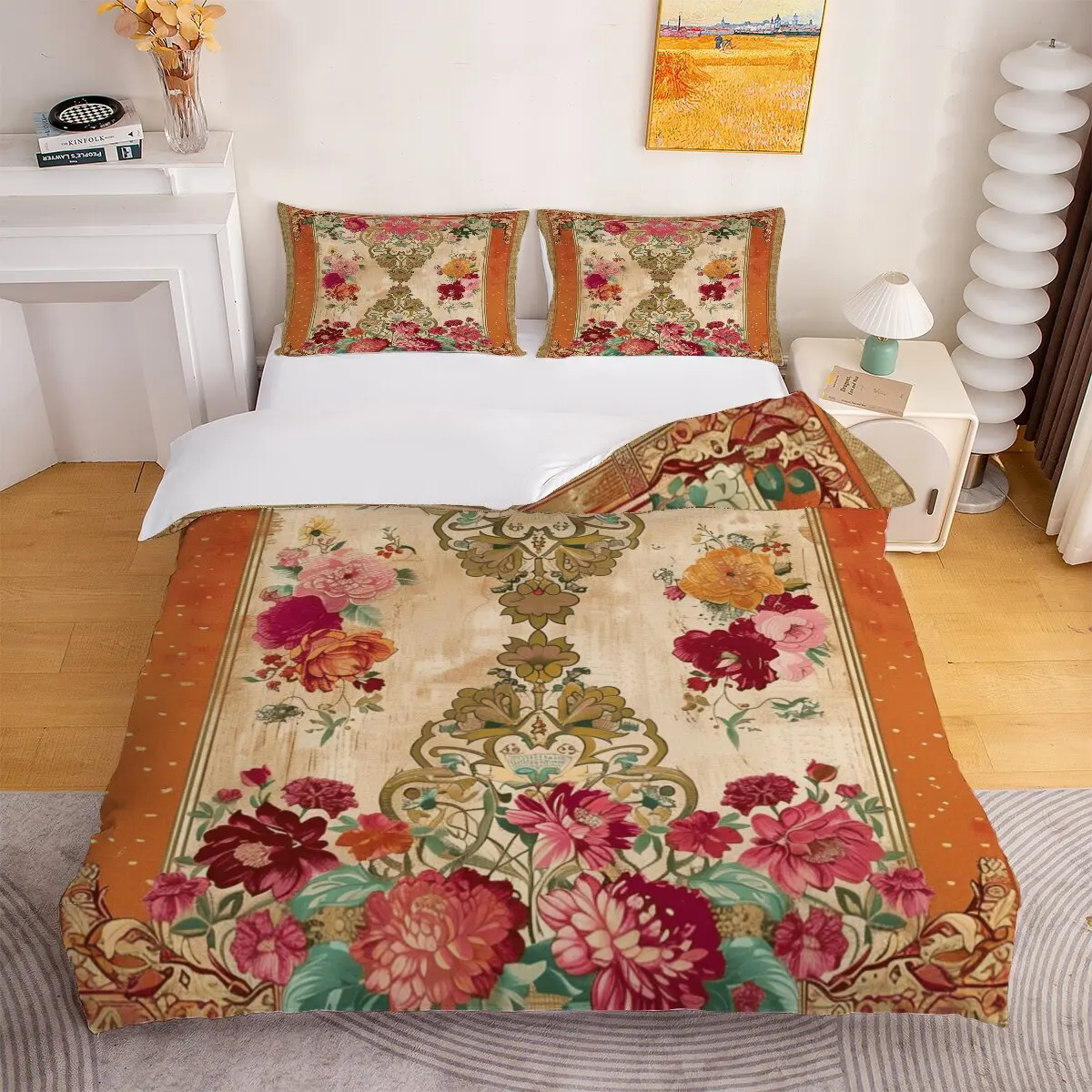 Peonies and chrysanthemums duvet cover Peonies and butterflies Room decoration bedding set
Peonies and chrysanthemums duvet cover Peonies and butterflies Room decoration bedding set