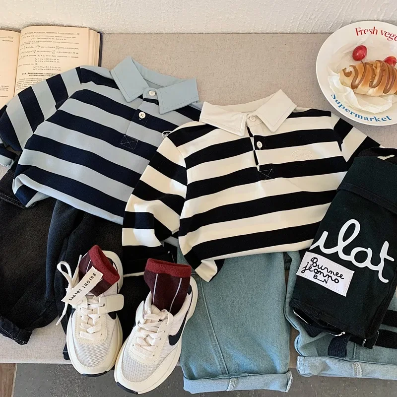 Boys' Hoodie 2025 Spring and Autumn Clothing Children's Korean Version Striped Top Loose Letter Polo Shirt Soft and Trendy
Boys' Hoodie 2025 Spring and Autumn Clothing Children's Korean Version Striped Top Loose Letter Polo Shirt Soft and Trendy