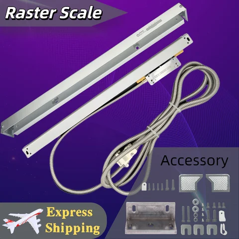 Sino KA-500 Slim Linear Glass Scale Ruler 5um TTL Digital DRO Grating Ruler Thin Small 370-770mm for Precision Measurement