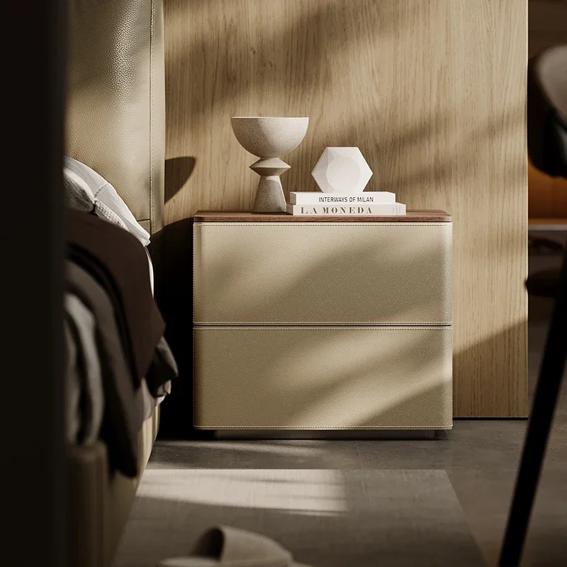 Bedside Table Bedroom Bedside Locker Minimalist Premium Saddle Leather Solid Wood
Bedside Table Bedroom Bedside Locker Minimalist Premium Saddle Leather Solid Wood
