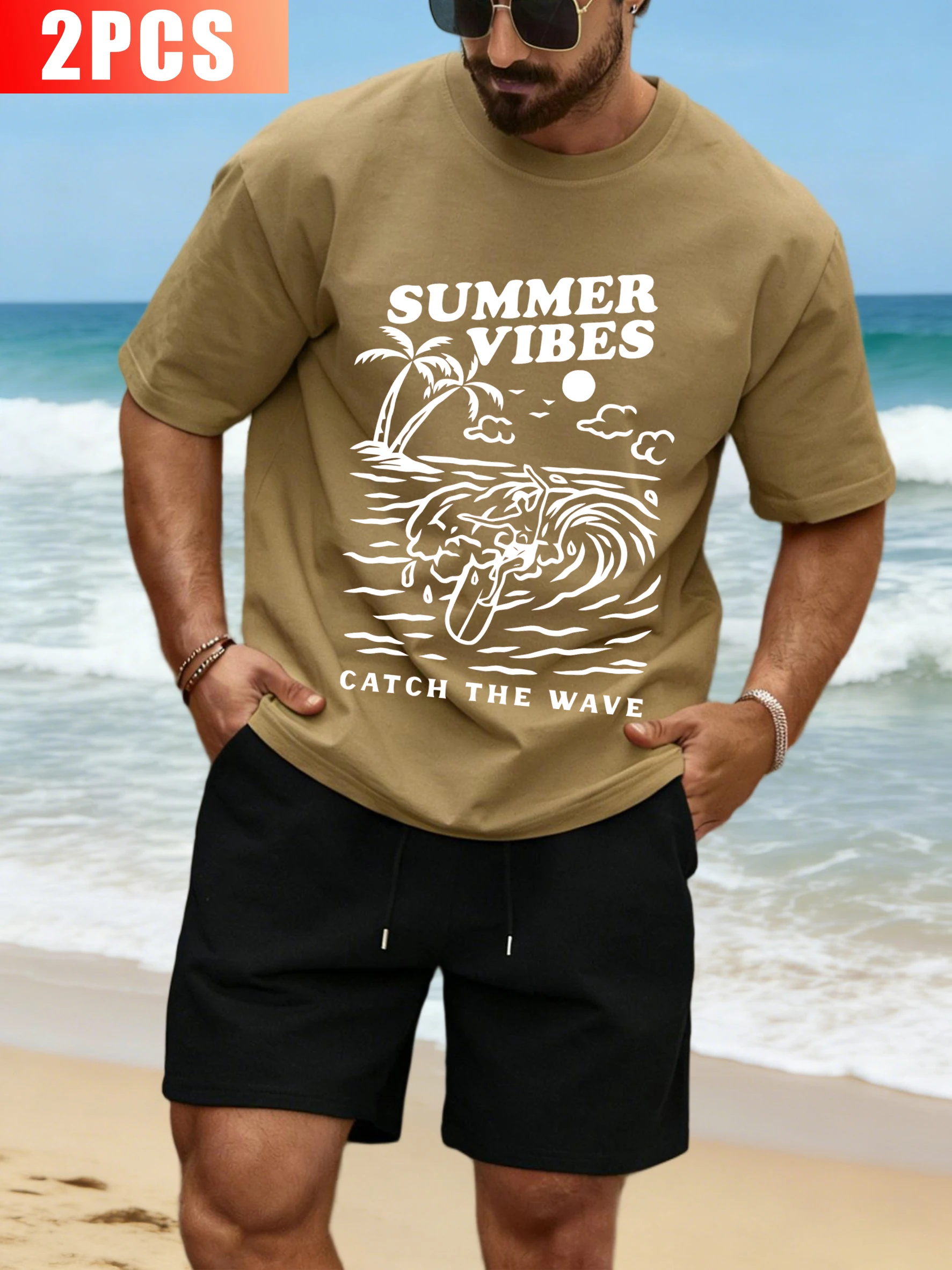Summer Vibes Catch The Wave T-Shirts Suit Men Cotton Casual Tee Retro Sport Drawstring Shorts Unisex Summer Fashion Streetsuit
Summer Vibes Catch The Wave T-Shirts Suit Men Cotton Casual Tee Retro Sport Drawstring Shorts Unisex Summer Fashion Streetsuit