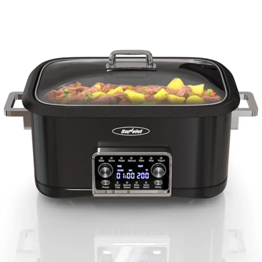 8 Quart Slow Cooker Roaster Oven 12 in 1 Programmable Multi-Cooker Food Warmer with Digital Timer Temp Control Removable Cast A
8 Quart Slow Cooker Roaster Oven 12 in 1 Programmable Multi-Cooker Food Warmer with Digital Timer Temp Control Removable Cast A