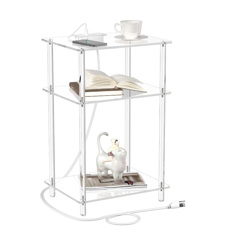 Acrylic three-layer shelf with row insert transparent acrylic coffee table modern simple sofa edge table
Acrylic three-layer shelf with row insert transparent acrylic coffee table modern simple sofa edge table