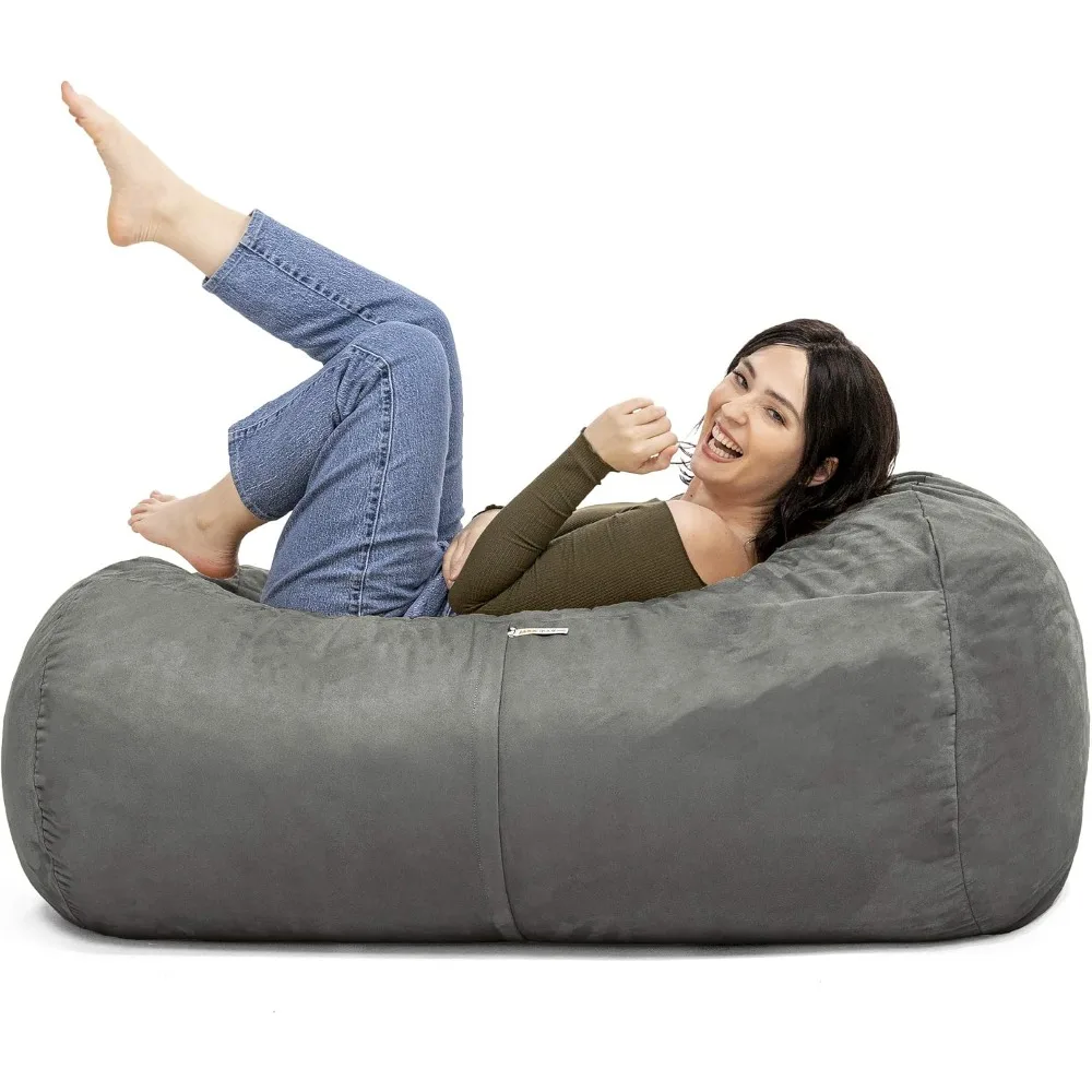 Bean Bag Sofas, 4-Foot Bean Bag Lounger, Charcoal Microsuede for Living Room Furniture
Bean Bag Sofas, 4-Foot Bean Bag Lounger, Charcoal Microsuede for Living Room Furniture