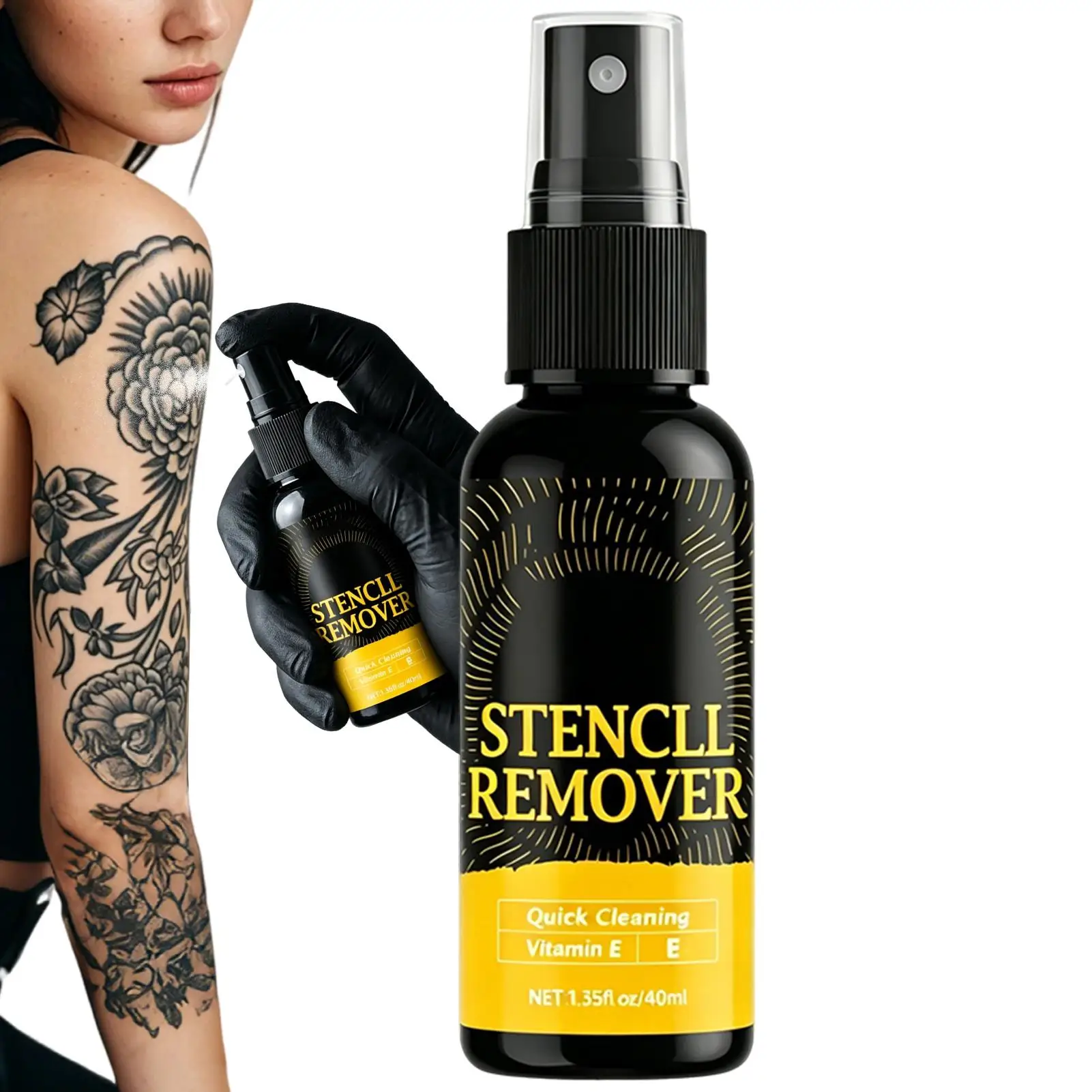 Stencil Removal Spray Portable Safe Lightweight 40ml Ink Cleansing Mist for Men and Women Home Body Art Studio Dormitory Travel
Stencil Removal Spray Portable Safe Lightweight 40ml Ink Cleansing Mist for Men and Women Home Body Art Studio Dormitory Travel