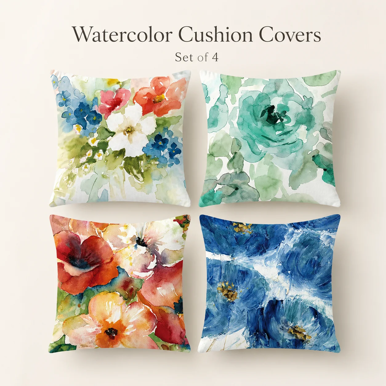 4Pcs Watercolor Floral Pillow Cover Peach Skin 2D Flat Printed Spring Flower Cushion Case For Farmhouse Couch Living Room Decor
4Pcs Watercolor Floral Pillow Cover Peach Skin 2D Flat Printed Spring Flower Cushion Case For Farmhouse Couch Living Room Decor