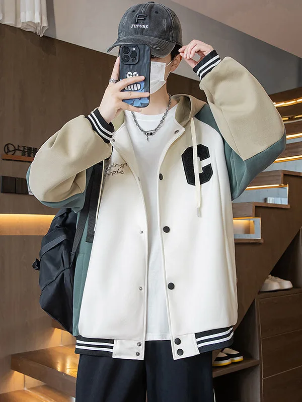 New Spring Autumn Hooded Baseball Jaet for Men Youth Casual Loose Fit Antibacterial Polyester Fiber Long Sve Single Button
New Spring Autumn Hooded Baseball Jaet for Men Youth Casual Loose Fit Antibacterial Polyester Fiber Long Sve Single Button