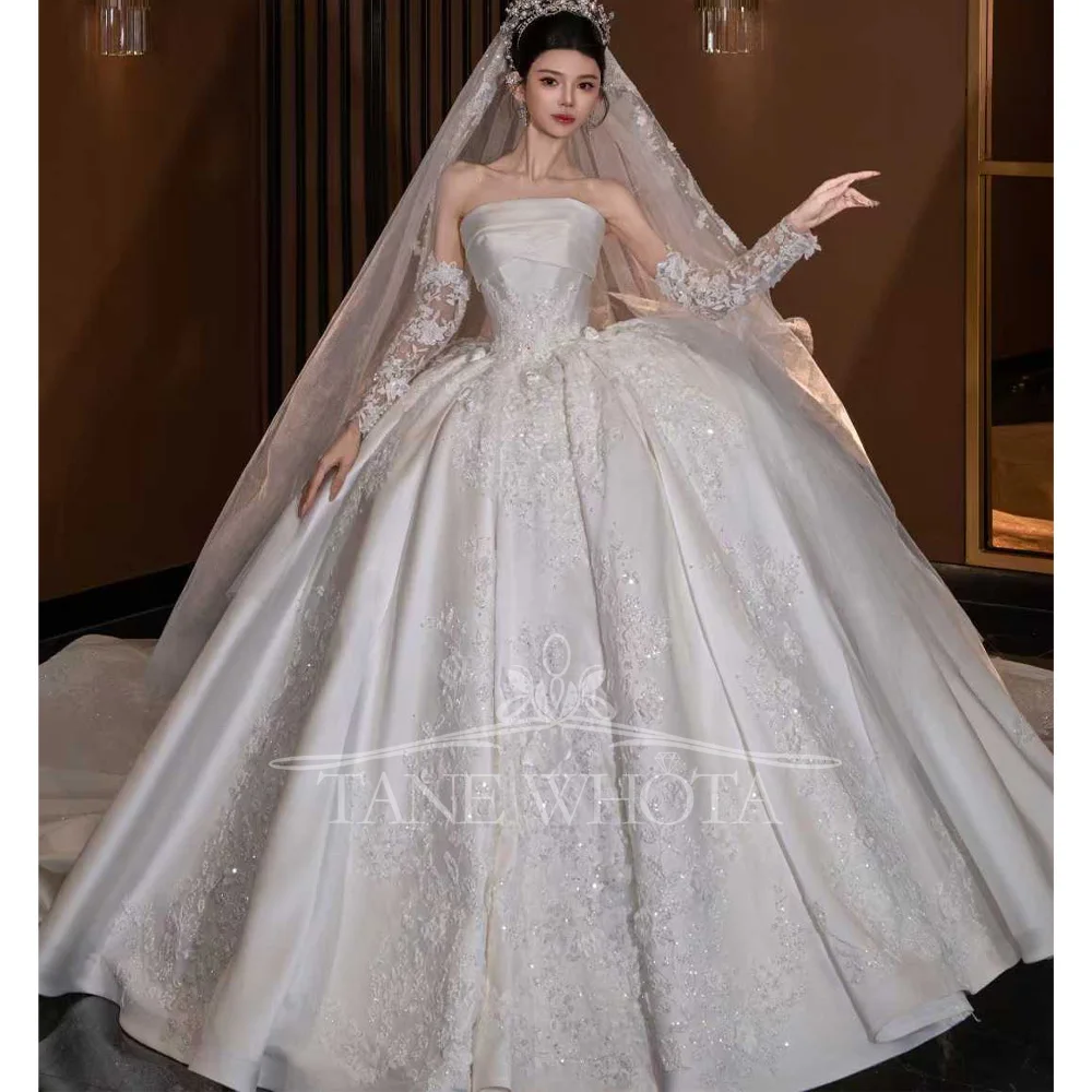 Бальное платье без бретелек, свадебное платье с длинными рукавами и вышивкой блестками, настраиваемый стиль 2025 года, элегантное Slubna Suknia
Бальное платье без бретелек, свадебное платье с длинными рукавами и вышивкой блестками, настраиваемый стиль 2025 года, элегантное Slubna Suknia