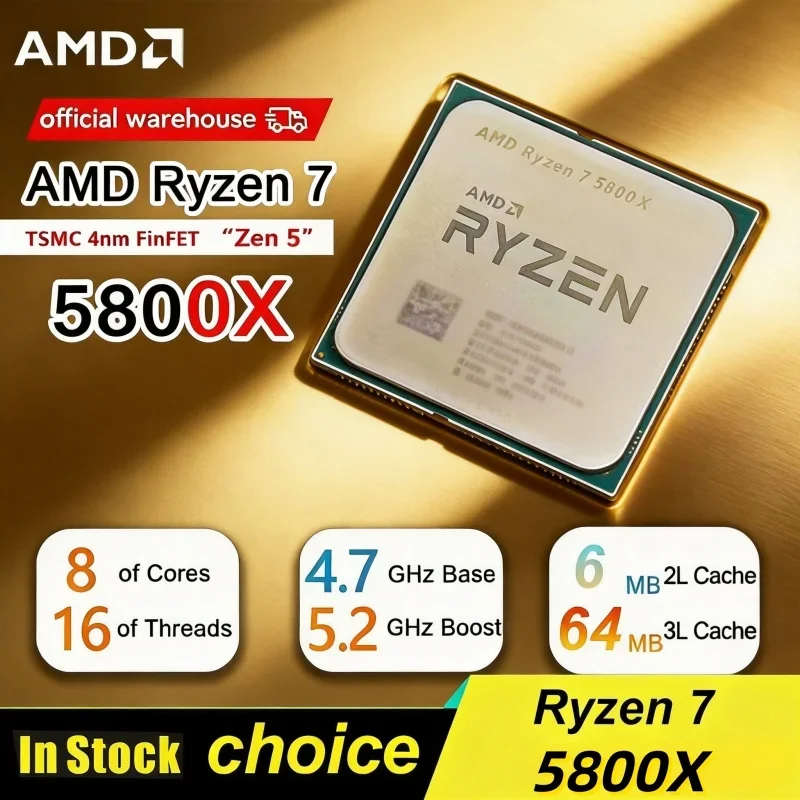 R7 5800X AMD Ryzen7 8Core16Thread 3.8GHz Unlocked AM4 Socket Gaming CPU Shipped Without Factory Package Box
R7 5800X AMD Ryzen7 8Core16Thread 3.8GHz Unlocked AM4 Socket Gaming CPU Shipped Without Factory Package Box