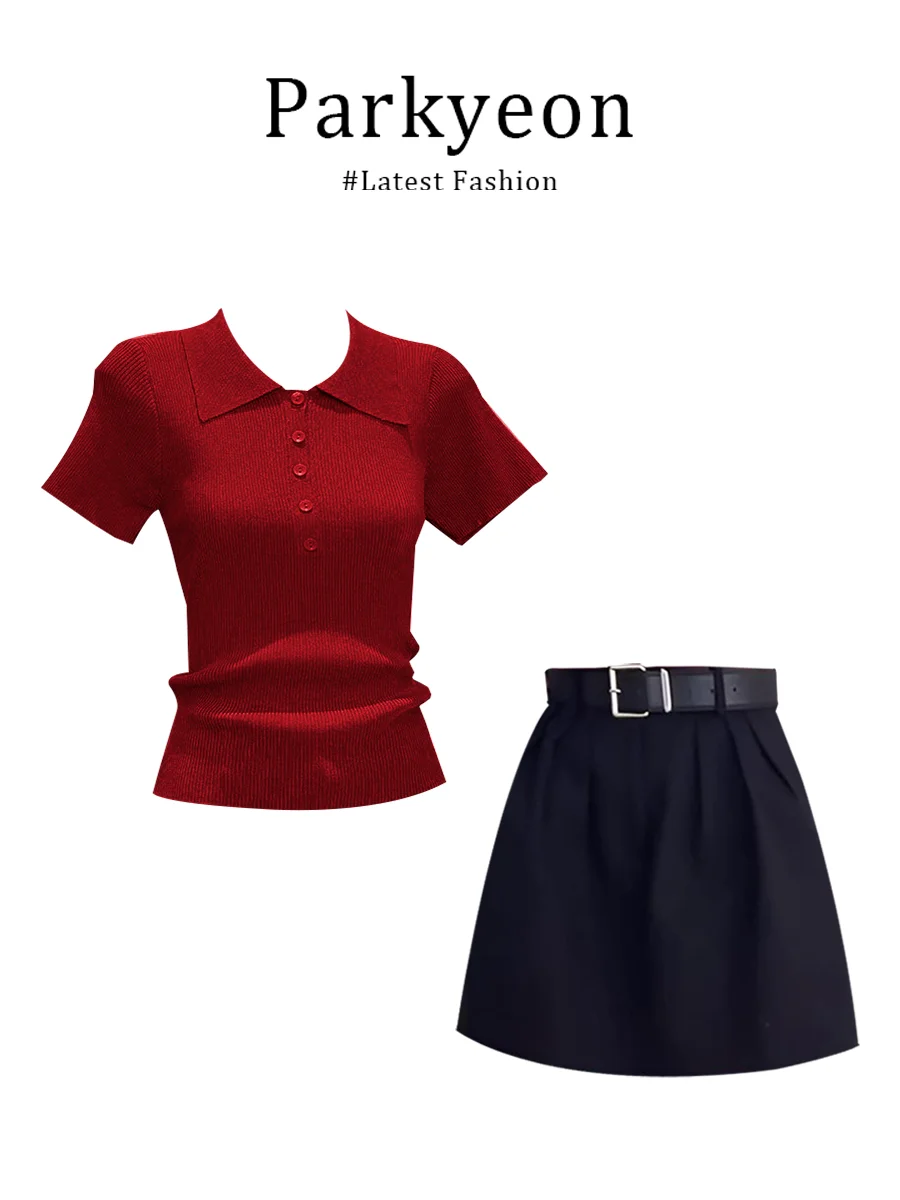 Parkyeon Neck Knitted Sweater Short Women's Set High Waist Slim A-Line Skirt Fashionable Breathable Lightweight Cas...
Parkyeon Neck Knitted Sweater Short Women's Set High Waist Slim A-Line Skirt Fashionable Breathable Lightweight Cas...